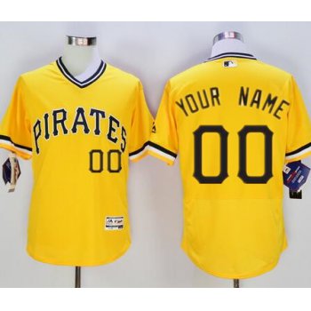 Youth Pittsburgh Pirates Custom 2016 Yellow Pullover Majestic Baseball Jersey