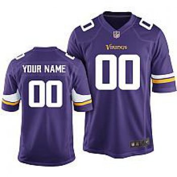 Youth Nike Minnesota Vikings Customized 2013 Purple Game Jersey