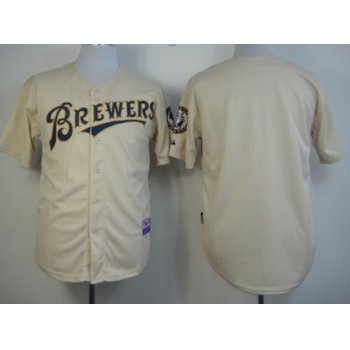 Kids' Milwaukee Brewers Customized 2013 Cream Jersey