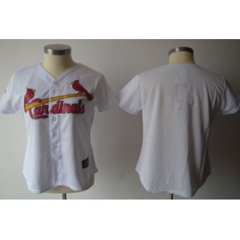 Women's St. Louis Cardinals Customized White With Red Jersey