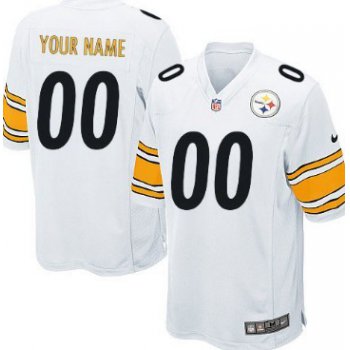 Kids' Nike Pittsburgh Steelers Customized White Limited Jersey