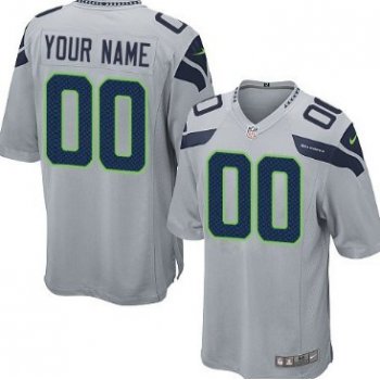 Kids' Nike Seattle Seahawks Customized Gray Game Jersey
