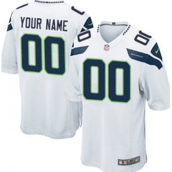 Kids' Nike Seattle Seahawks Customized White Game Jersey