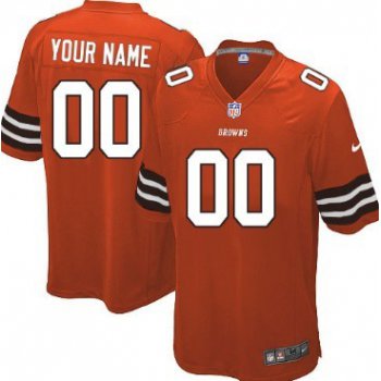 Kids' Nike Cleveland Browns Customized Orange Game Jersey