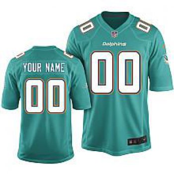 Kids' Nike Miami Dolphins Customized 2013 Green Game Jersey