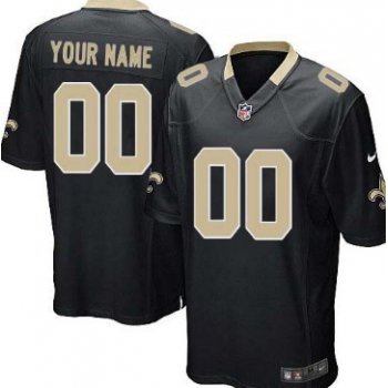 Kids' Nike New Orleans Saints Customized Black Game Jersey