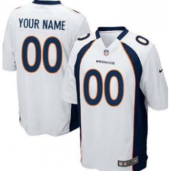 Men's Nike Denver Broncos Customized White Game Jersey