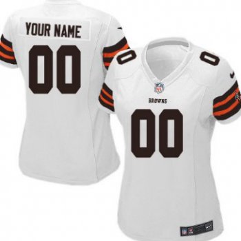 Women's Nike Cleveland Browns Customized White Game Jersey