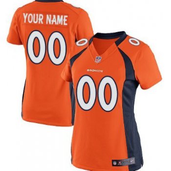 Women's Nike Denver Broncos Customized Orange Game Jersey