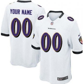 Kids' Nike Baltimore Ravens Customized White Limited Jersey
