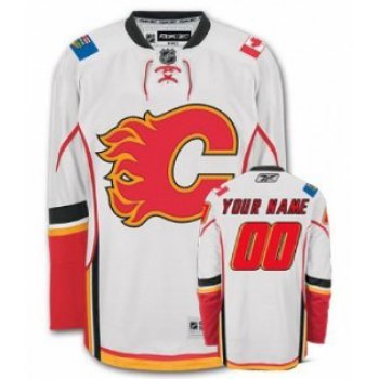Calgary Flames Mens Customized White Jersey