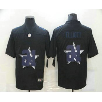 Men's Dallas Cowboys #21 Ezekiel Elliott Black 2020 Shadow Logo Vapor Untouchable Stitched NFL Nike Limited Jersey