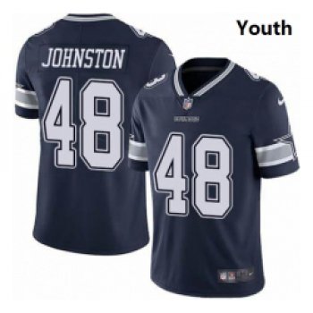 Youth Dallas Cowboys #48 Daryl Johnston Nike Vapor Navy Blue Limited Jersey