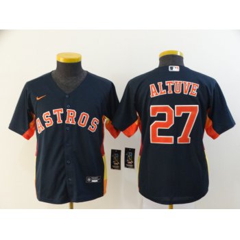 Youth Houston Astros #27 Jose Altuve Navy Blue Stitched MLB Cool Base Nike Jersey