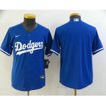 Youth Los Angeles Dodgers Blank Blue Stitched MLB Cool Base Nike Jersey