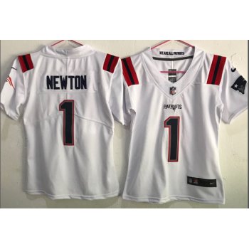 Youth New England Patriots #1 Cam Newton White 2020 NEW Vapor Untouchable Stitched NFL Nike Limited Jersey