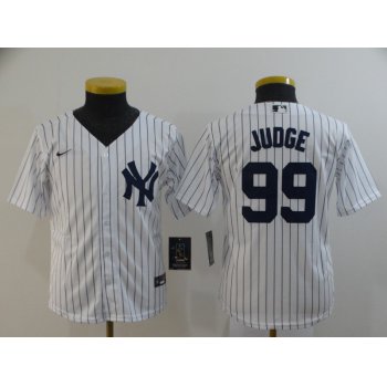 Youth New York Yankees #99 Aaron Judge White Home Stitched MLB Cool Base Nike Jersey
