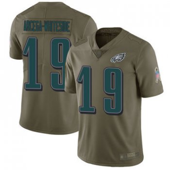 Eagles #19 JJ Arcega-Whiteside Olive Youth Stitched Football Limited 2017 Salute to Service Jersey
