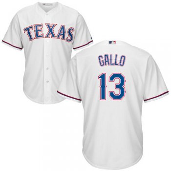 Rangers #13 Joey Gallo White Cool Base Stitched Youth Baseball Jersey