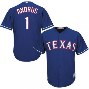 Rangers #1 Elvis Andrus Blue Cool Base Stitched Youth Baseball Jersey