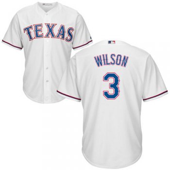 Rangers #3 Russell Wilson White Cool Base Stitched Youth Baseball Jersey