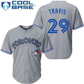 Blue Jays #29 Devon Travis Grey Cool Base Stitched Youth Baseball Jersey