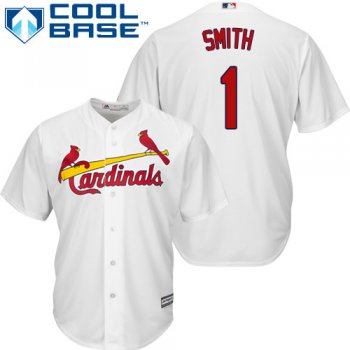 Cardinals #1 Ozzie Smith White Cool Base Stitched Youth Baseball Jersey