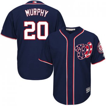 Nationals #20 Daniel Murphy Navy Blue Cool Base Stitched Youth Baseball Jersey