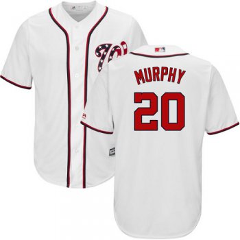 Nationals #20 Daniel Murphy White Cool Base Stitched Youth Baseball Jersey