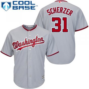 Nationals #31 Max Scherzer Grey Cool Base Stitched Youth Baseball Jersey