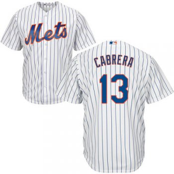 Mets #13 Asdrubal Cabrera White(Blue Strip) Cool Base Stitched Youth Baseball Jersey