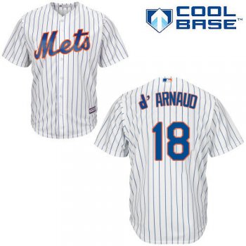 Mets #18 Travis d'Arnaud White(Blue Strip) Cool Base Stitched Youth Baseball Jersey