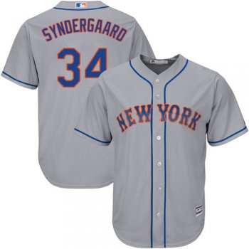 Mets #34 Noah Syndergaard Grey Cool Base Stitched Youth Baseball Jersey