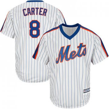 Mets #8 Gary Carter White(Blue Strip) Alternate Cool Base Stitched Youth Baseball Jersey