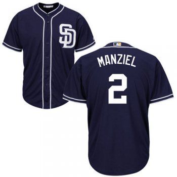Padres #2 Johnny Manziel Navy blue Cool Base Stitched Youth Baseball Jersey