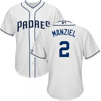 Padres #2 Johnny Manziel White Cool Base Stitched Youth Baseball Jersey