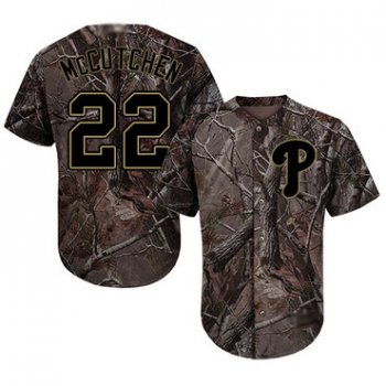 Phillies #22 Andrew McCutchen Camo Realtree Collection Cool Base Stitched Youth Baseball Jersey