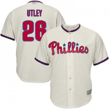 Phillies #26 Chase Utley Stitched Cream Youth Baseball Jersey