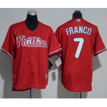 Phillies #7 Maikel Franco Red Cool Base Stitched Youth Baseball Jersey