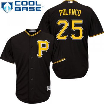 Pirates #25 Gregory Polanco Black Cool Base Stitched Youth Baseball Jersey