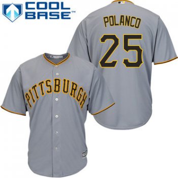 Pirates #25 Gregory Polanco Grey Cool Base Stitched Youth Baseball Jersey