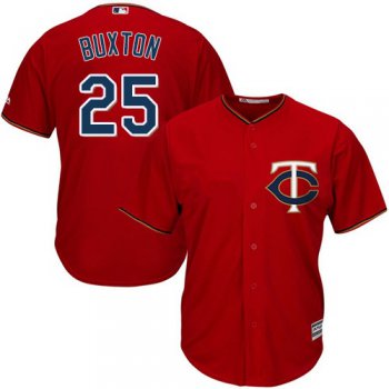 Twins #25 Byron Buxton Red Cool Base Stitched Youth Baseball Jersey