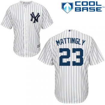 Yankees #23 Don Mattingly White Cool Base Stitched Youth Baseball Jersey