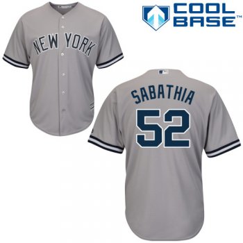 Yankees #52 C.C. Sabathia Stitched Grey Youth Baseball Jersey