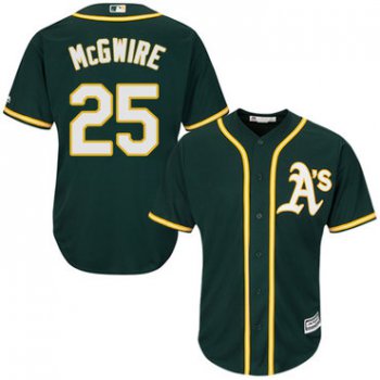Athletics #25 Mark McGwire Green Cool Base Stitched Youth Baseball Jersey