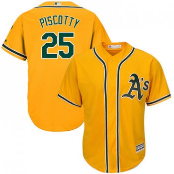 Athletics #25 Stephen Piscotty Gold Cool Base Stitched Youth Baseball Jersey