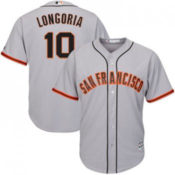Giants #10 Evan Longoria Grey Road Cool Base Stitched Youth Baseball Jersey