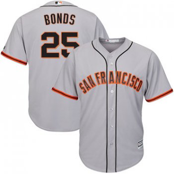 Giants #25 Barry Bonds Grey Road Cool Base Stitched Youth Baseball Jersey