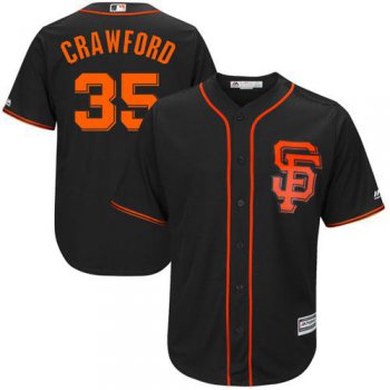 Giants #35 Brandon Crawford Black Alternate Stitched Youth Baseball Jersey