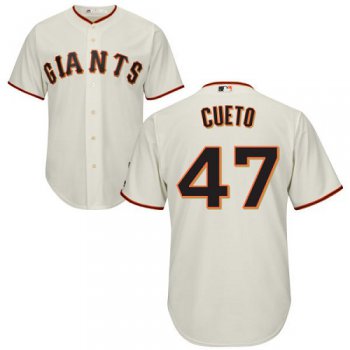 Giants #47 Johnny Cueto Cream Cool Base Stitched Youth Baseball Jersey